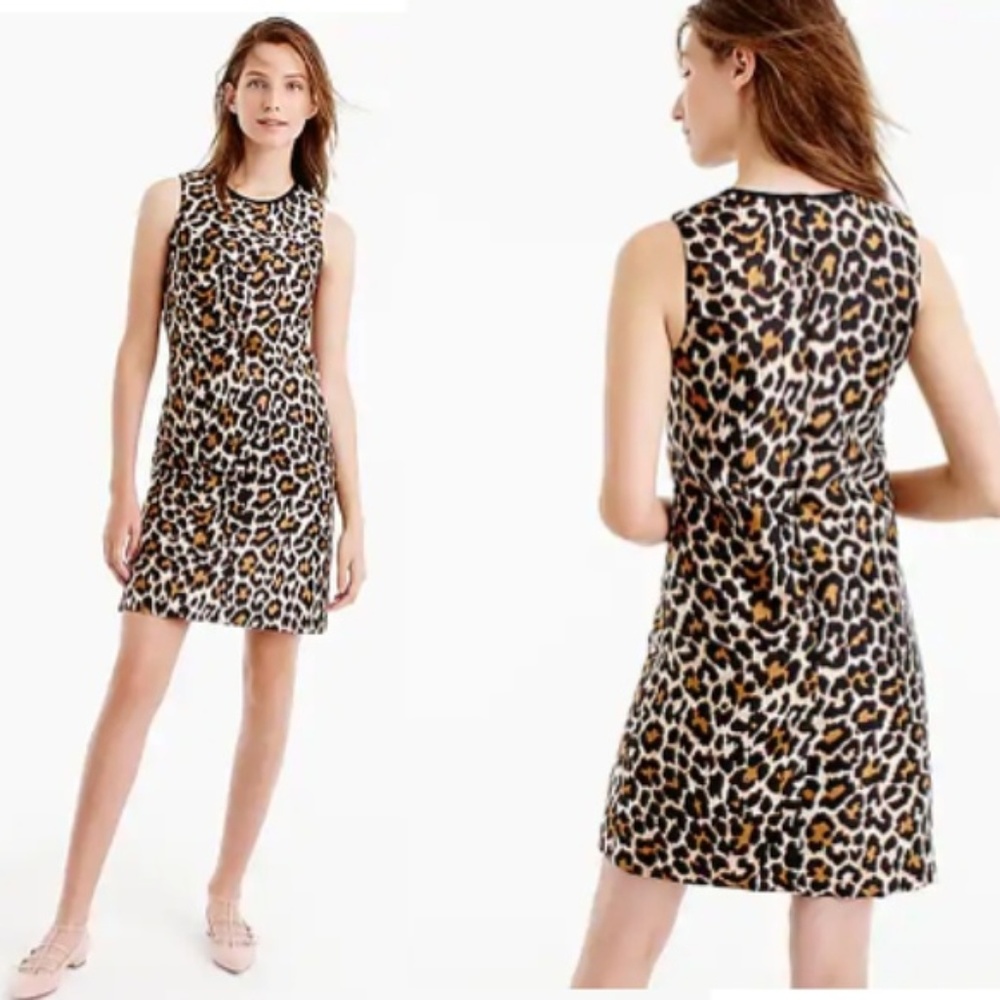 J Crew Sleeveless Leopard Dress